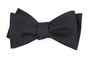 Sound Wave Herringbone Black Bow Tie