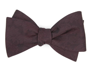 Refinado Floral Burgundy Bow Tie