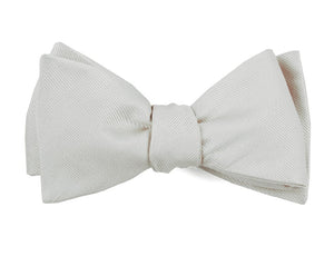 Grosgrain Solid White Bow Tie featured image