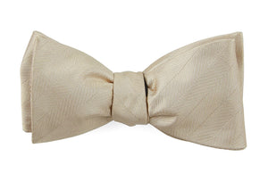 Herringbone Vow Light Champagne Bow Tie