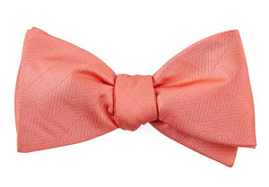 Herringbone Vow Coral Bow Tie featured image