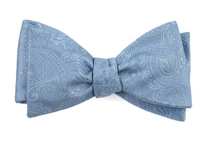 Twill Paisley Steel Blue Bow Tie featured image