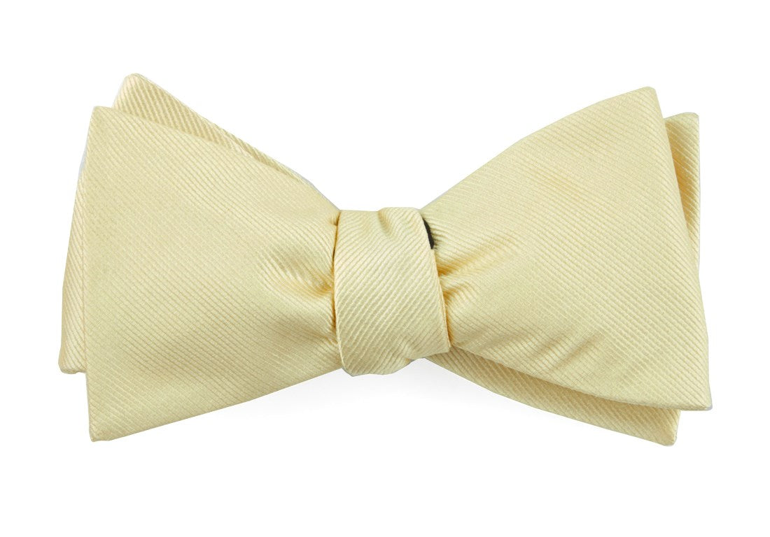 The Tie Bar Men's Grosgrain Solid Bow Tie - Pre-Tied - Regular - in Gold, Silk