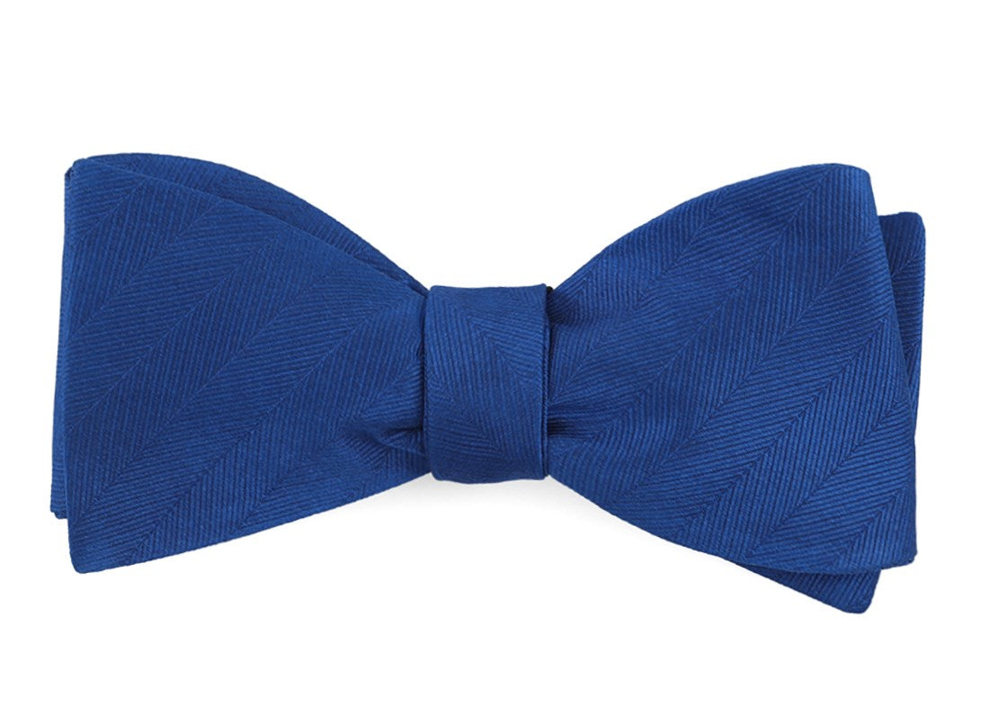 Herringbone Vow Royal Blue Bow Tie | Silk Bow Ties | Tie Bar