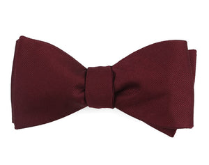 Grosgrain Solid Wine Bow Tie featured image