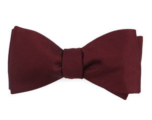 Grosgrain Solid Wine Bow Tie