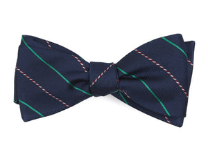 Candy Cane Stripe Navy Bow Tie