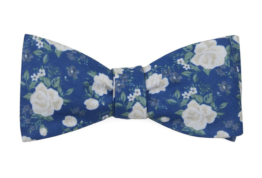 Hodgkiss Flowers Royal Blue Bow Tie | Linen Bow Ties | Tie Bar