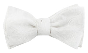 Organic Paisley White Bow Tie alternated image 2