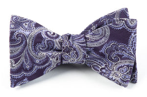 Designer Paisley Eggplant Bow Tie