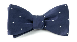 Satin Dot Classic Navy Bow Tie