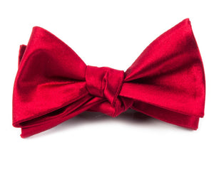 Solid Satin Apple Red Bow Tie