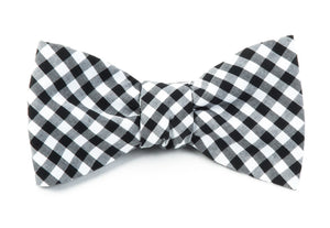 Novel Gingham Black Bow Tie featured image