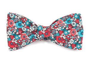 Floral Level Red Bow Tie
