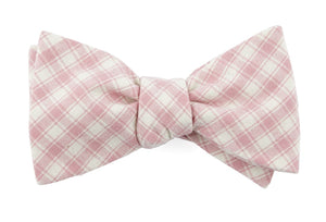 Mesh Plaid Baby Pink Bow Tie featured image