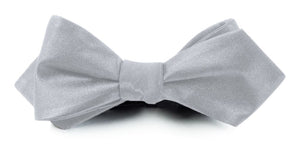 Solid Satin Silver Bow Tie alternated image 1