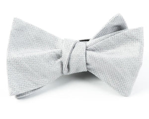 Solid Linen Silver Bow Tie featured image