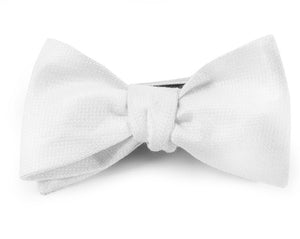 Solid Linen White Bow Tie featured image