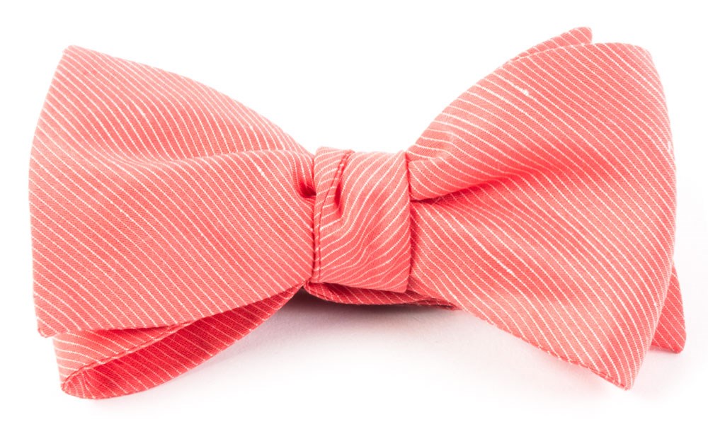 Fountain Solid Coral Bow Tie | Linen Bow Ties | Tie Bar