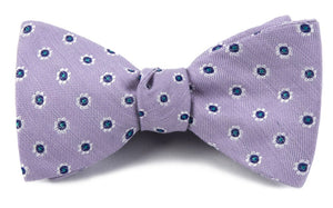 Half Moon Floral Lilac Bow Tie