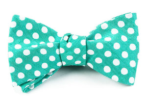 Cherry Beach Dots Mint Bow Tie