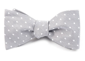 Dotted Dots Silver Bow Tie