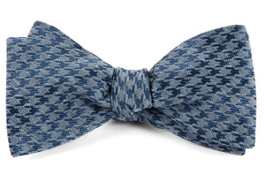 White Wash Houndstooth Blue Bow Tie featured image