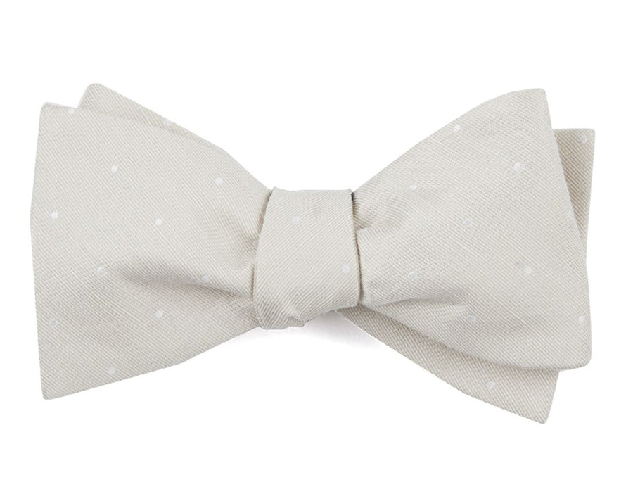 Bulletin Dot Light Champagne Bow Tie | Linen Bow Ties | Tie Bar