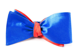 Solid Satin Royal Blue Bow Tie alternated image 1