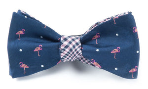 Flamingo Plaid Navy Bow Tie featured image