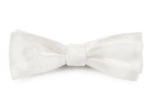 Herringbone White Bow Tie alternated image 1
