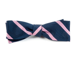 Trad Stripe Navy Bow Tie alternated image 1