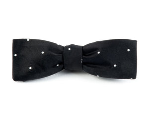 Satin Dot Black Bow Tie alternated image 2