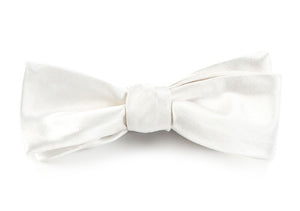 Solid Satin White Bow Tie alternated image 2