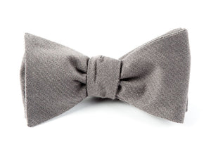 Solid Wool Grey Bow Tie