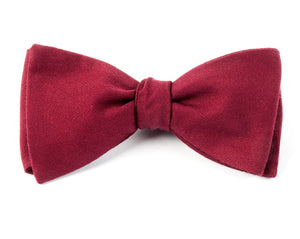 Solid Wool Burgundy Bow Tie