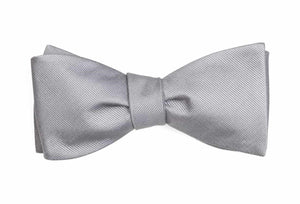 Grosgrain Solid Grey Bow Tie featured image