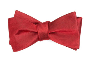 Herringbone Vow Red Bow Tie