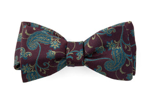 Trad Paisley Wine Bow Tie