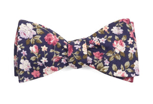 Moody Florals Navy Bow Tie