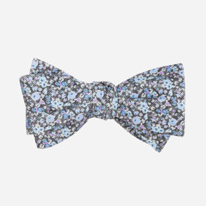 Corduroy Freesia Floral Charcoal Bow Tie featured image