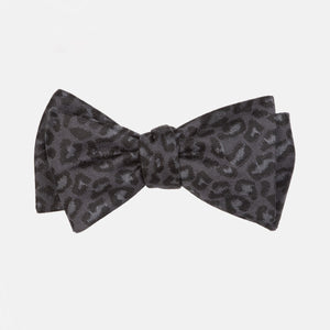 Tonal Leopard Black Bow Tie