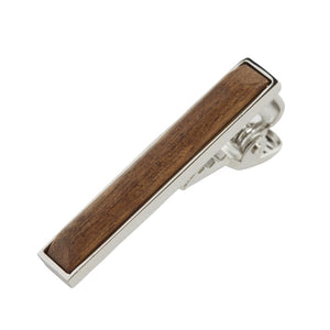 Wood Inlay Silver Tie Bar alternated image 1