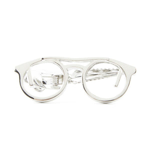 Glasses Silver Tie Bar