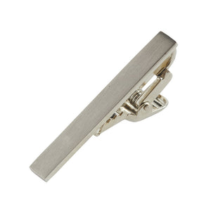 Brushed Straight Silver Tie Bar alternated image 1