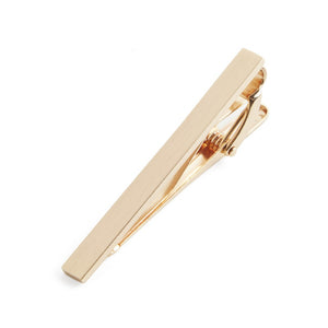 Brushed Straight Rose Gold Tie Bar alternated image 2