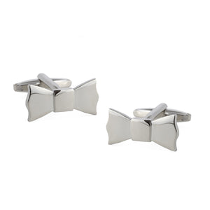 Bow Tied Silver Cufflinks