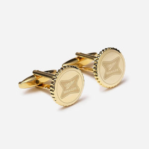 Tie Bar x Miller High Life Gold Bottle Cap Cufflinks