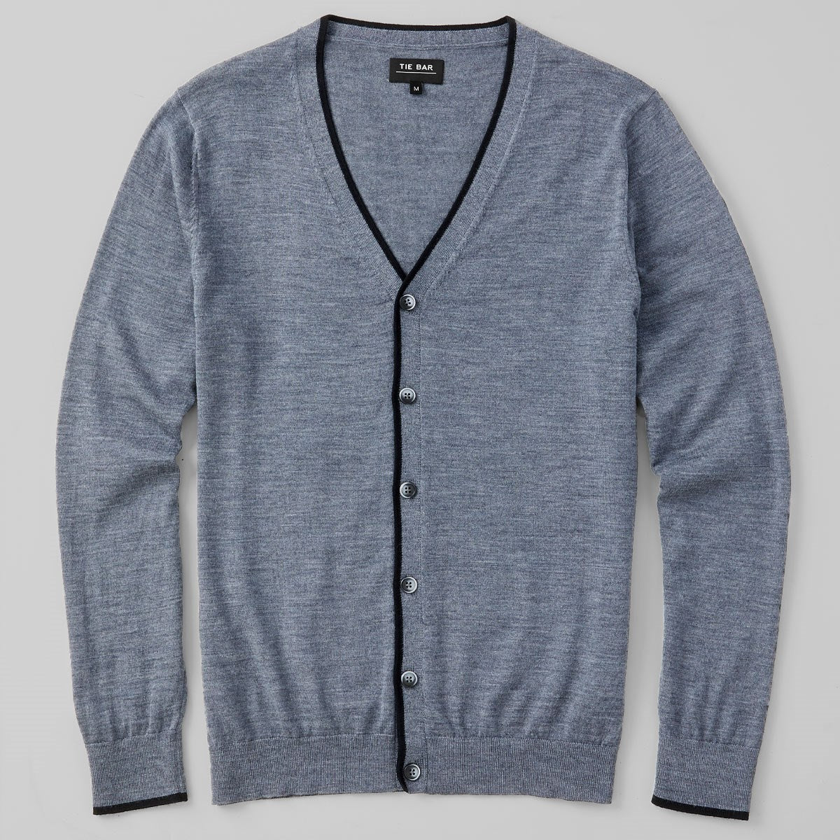 Perfect Tipped Merino Wool Cardigan Heather Grey Sweater | Wool ...