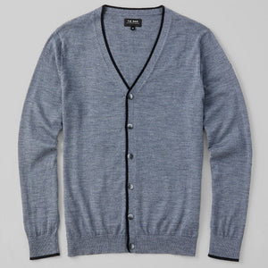 Perfect Tipped Merino Wool Cardigan Heather Grey Sweater featured image